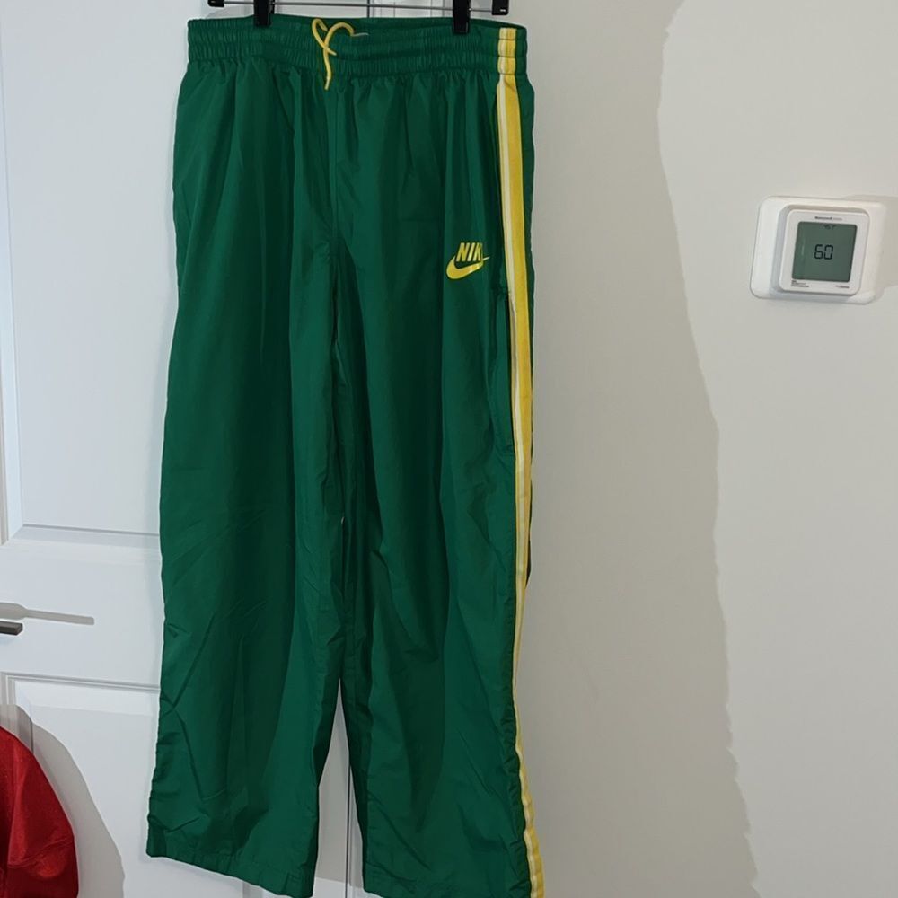 Green Oregon Ducks Colors Basketball Lined Warmup Pants XL Packable Sweatpants